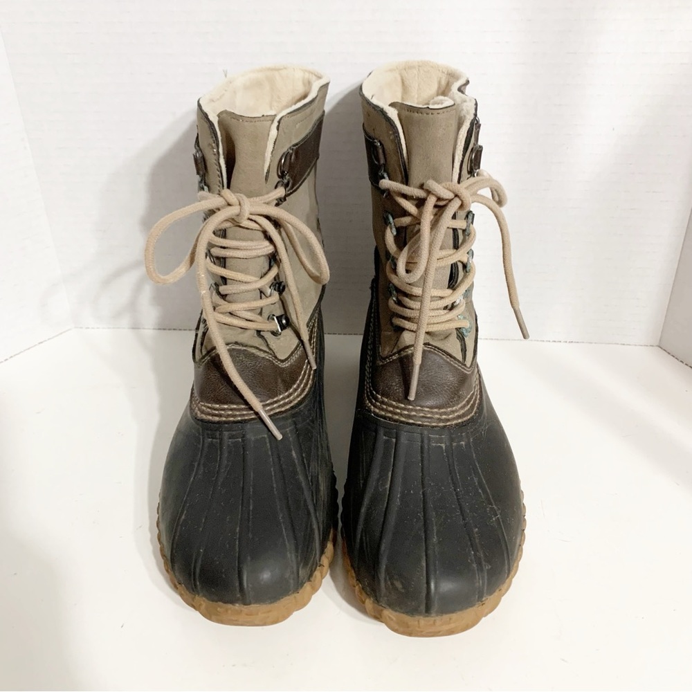 Vintage Esprit Suede Leather and Rubber Duck Boots Lace-up Fleece Lined Winter❄️ - Picture 4 of 9